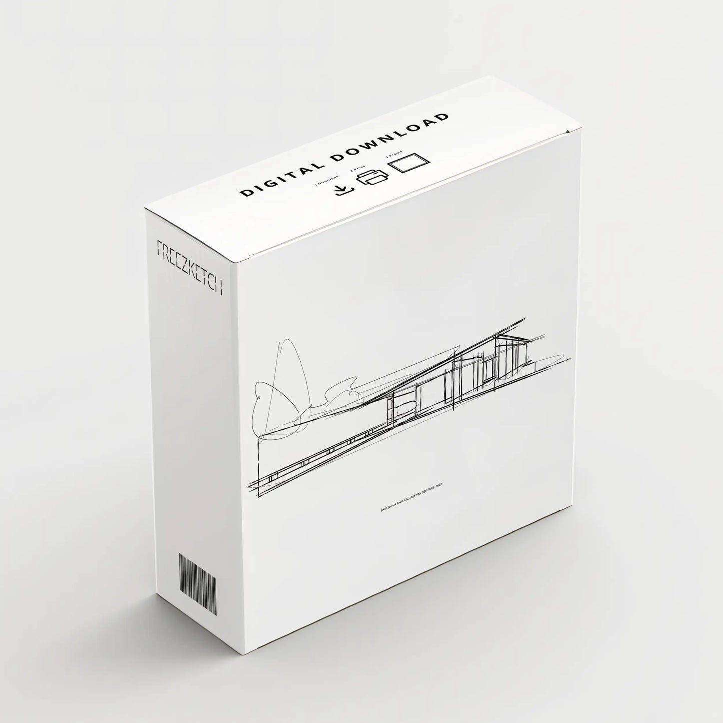 Barcelona Pavilion Printable Signature Sketch