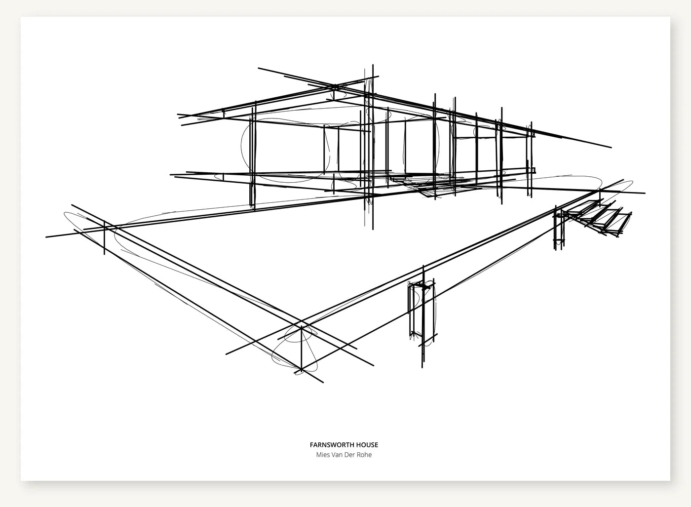 FK-044 Farnsworth House Freezketch architectural sketch preview