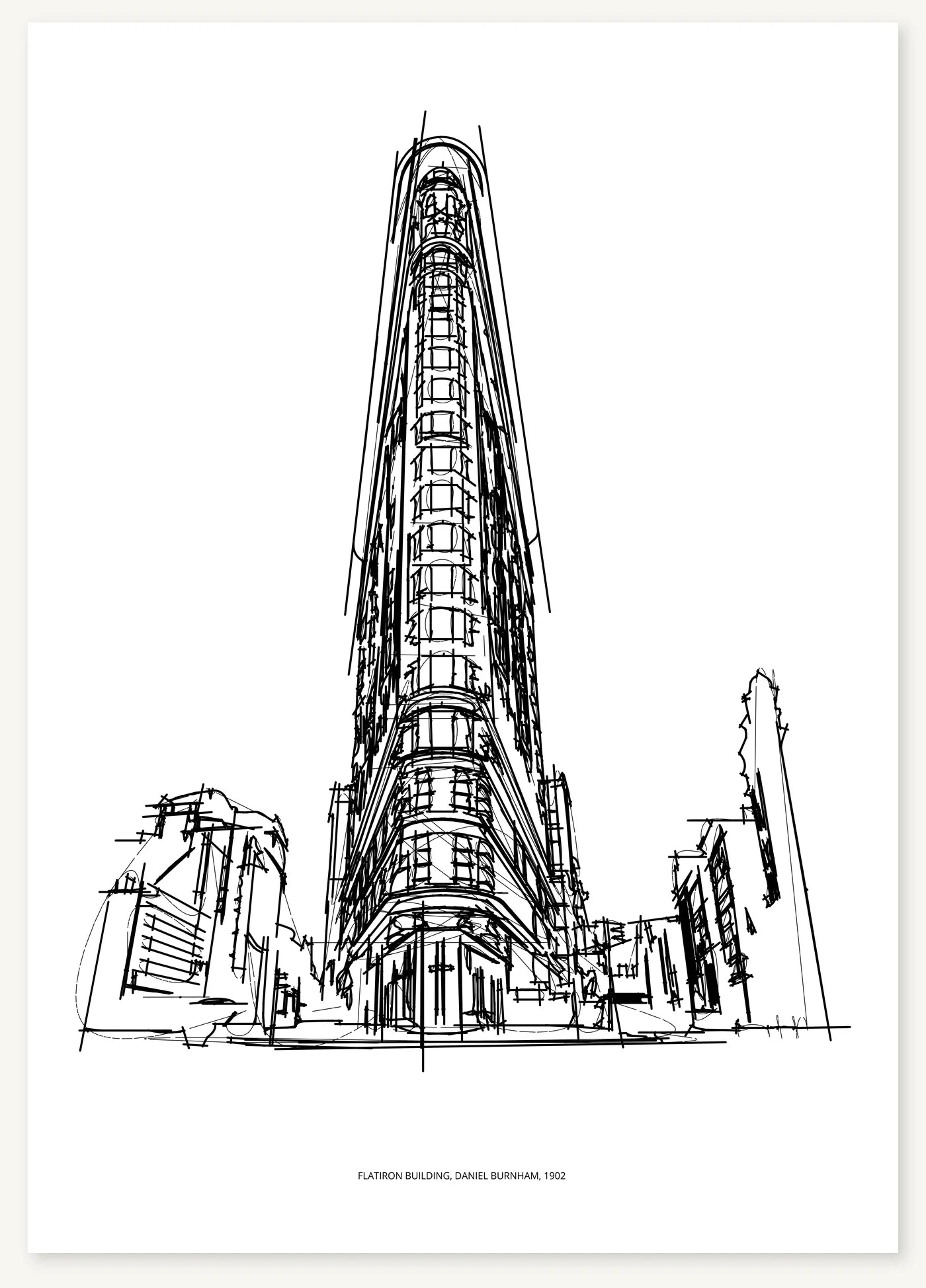 FK-014 Flatiron Building Freezketch architectural sketch preview