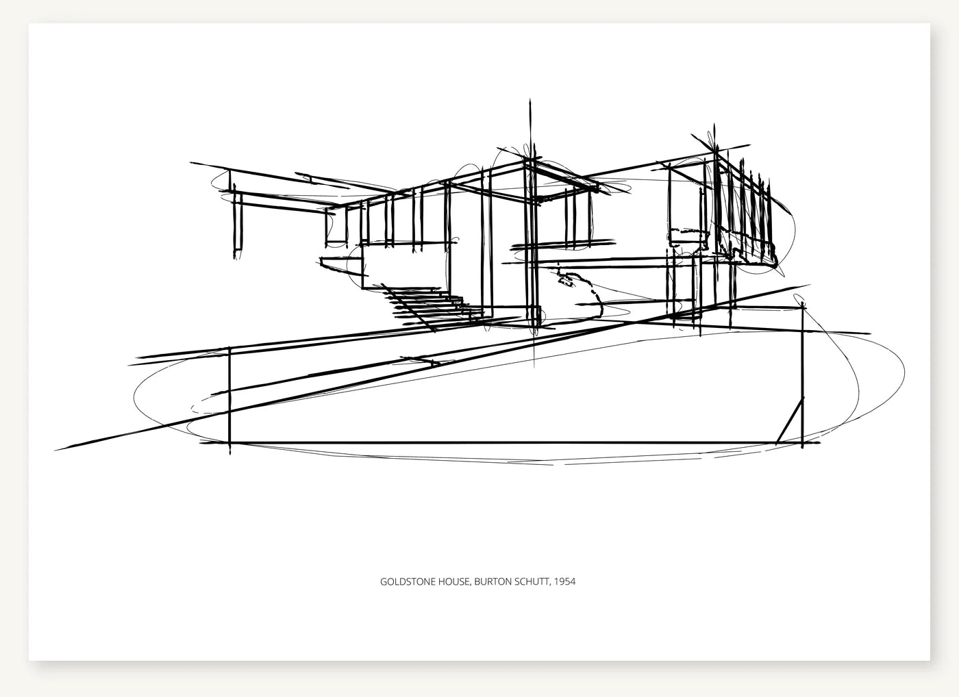 FK-127 Goldstone House Freezketch architectural sketch preview