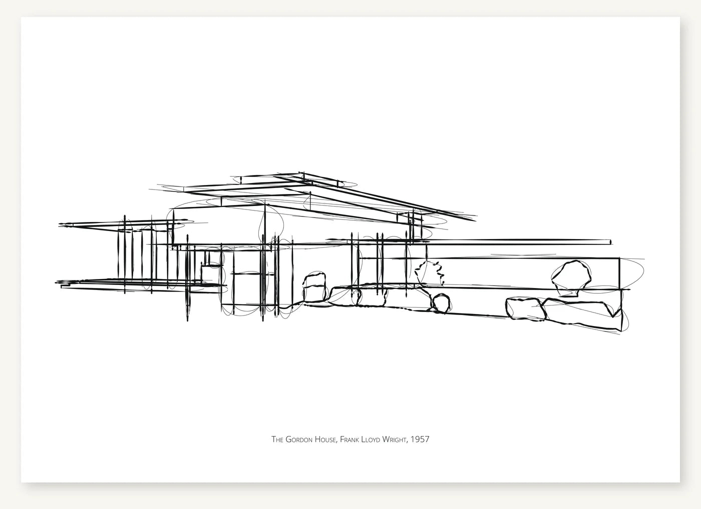 FK-053 Gordon House Freezketch architectural sketch preview
