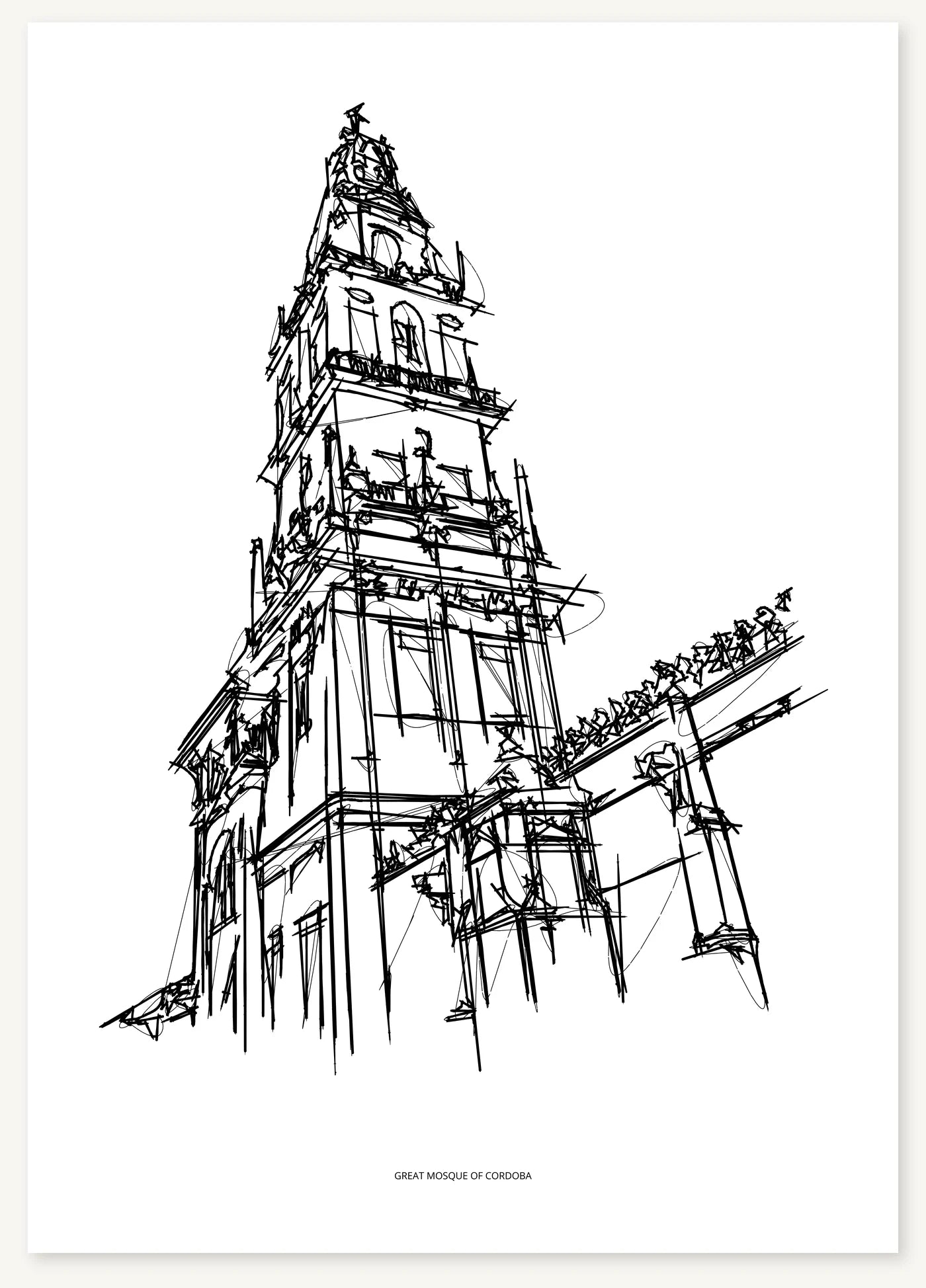 FK-076 Greate Mosque of Cordoba Freezketch architectural sketch preview