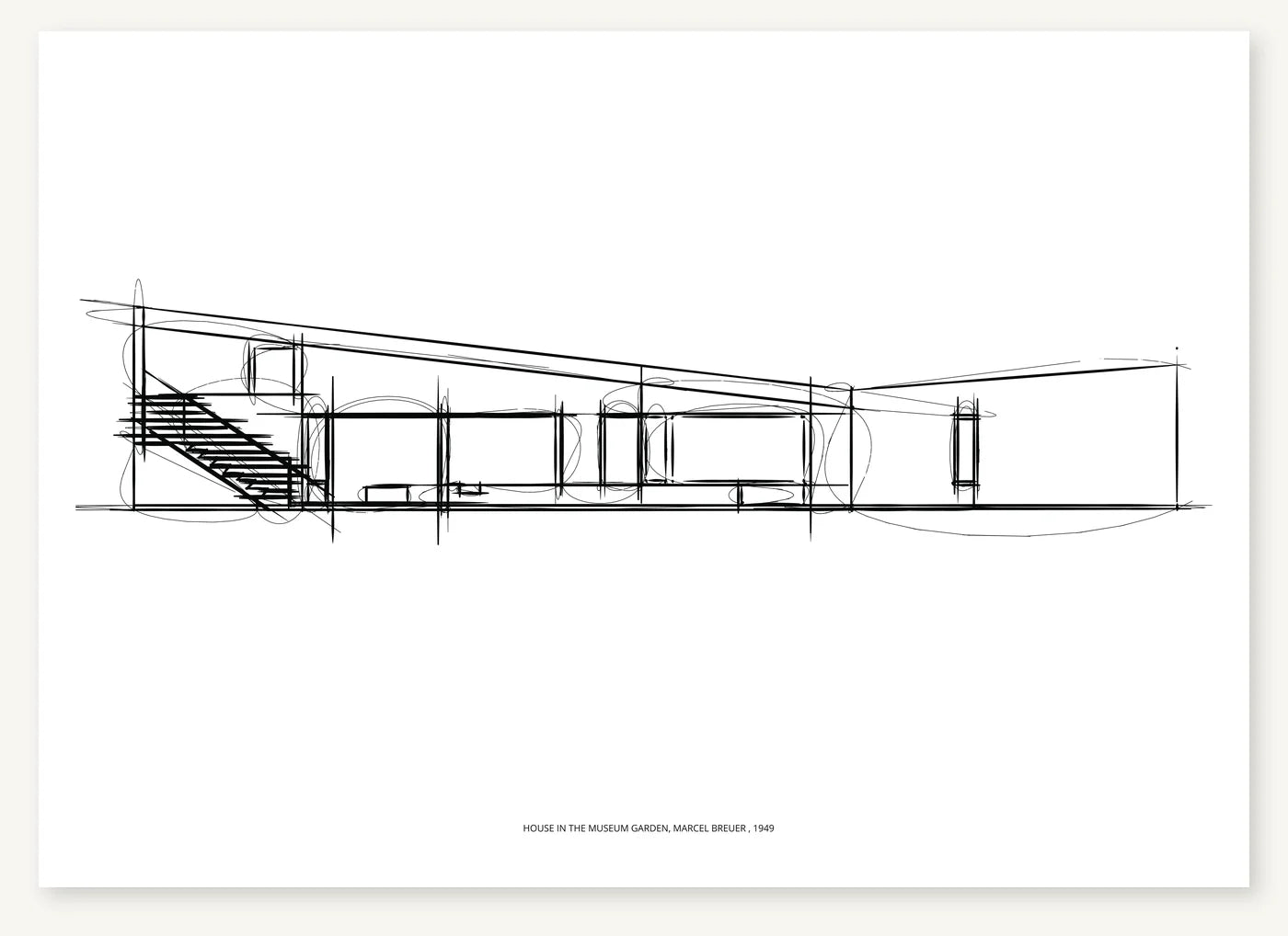 FK-084 House in the Museum Garden Freezketch architectural sketch preview