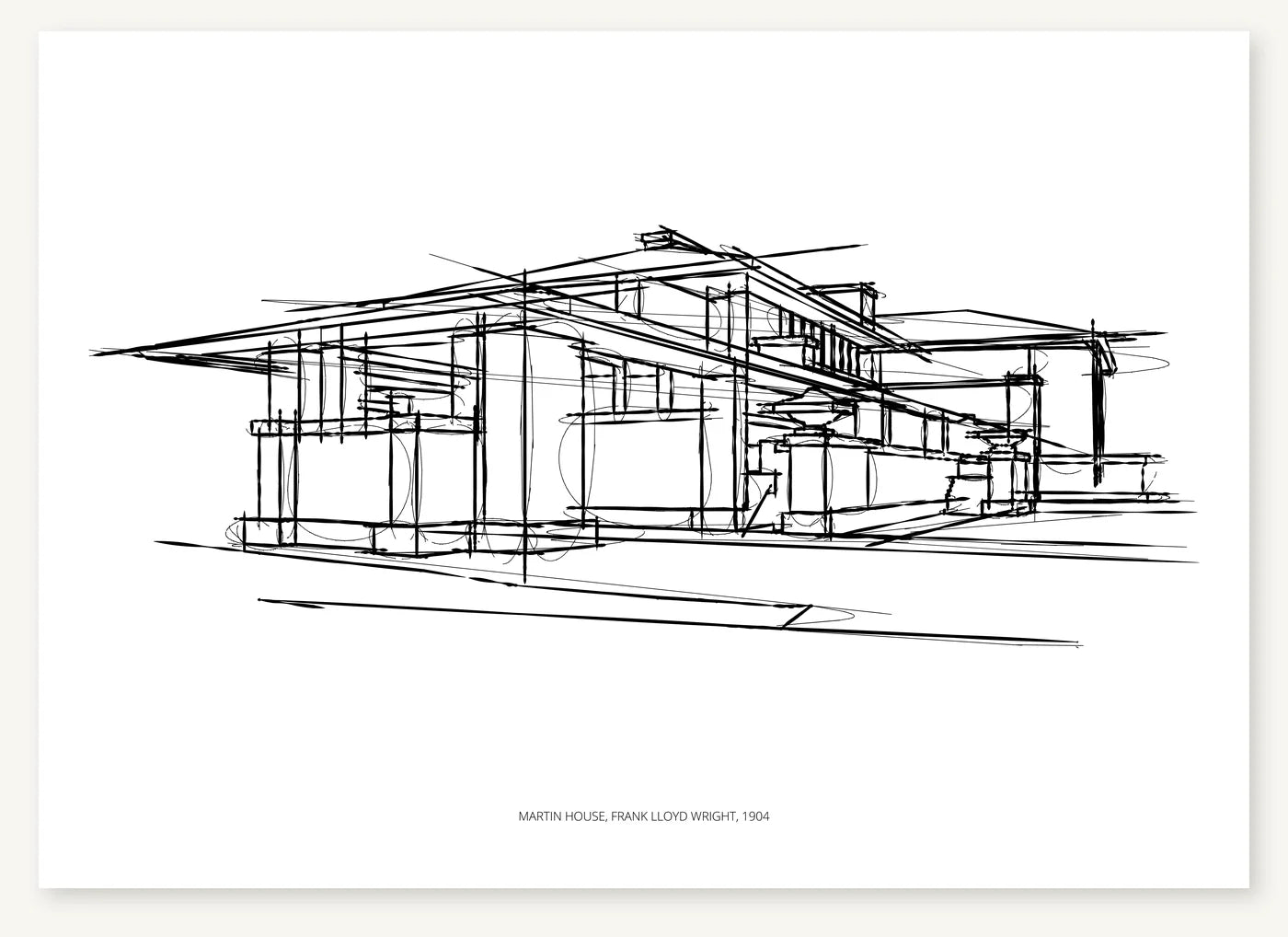FK-004 Martin House Freezketch architectural sketch preview