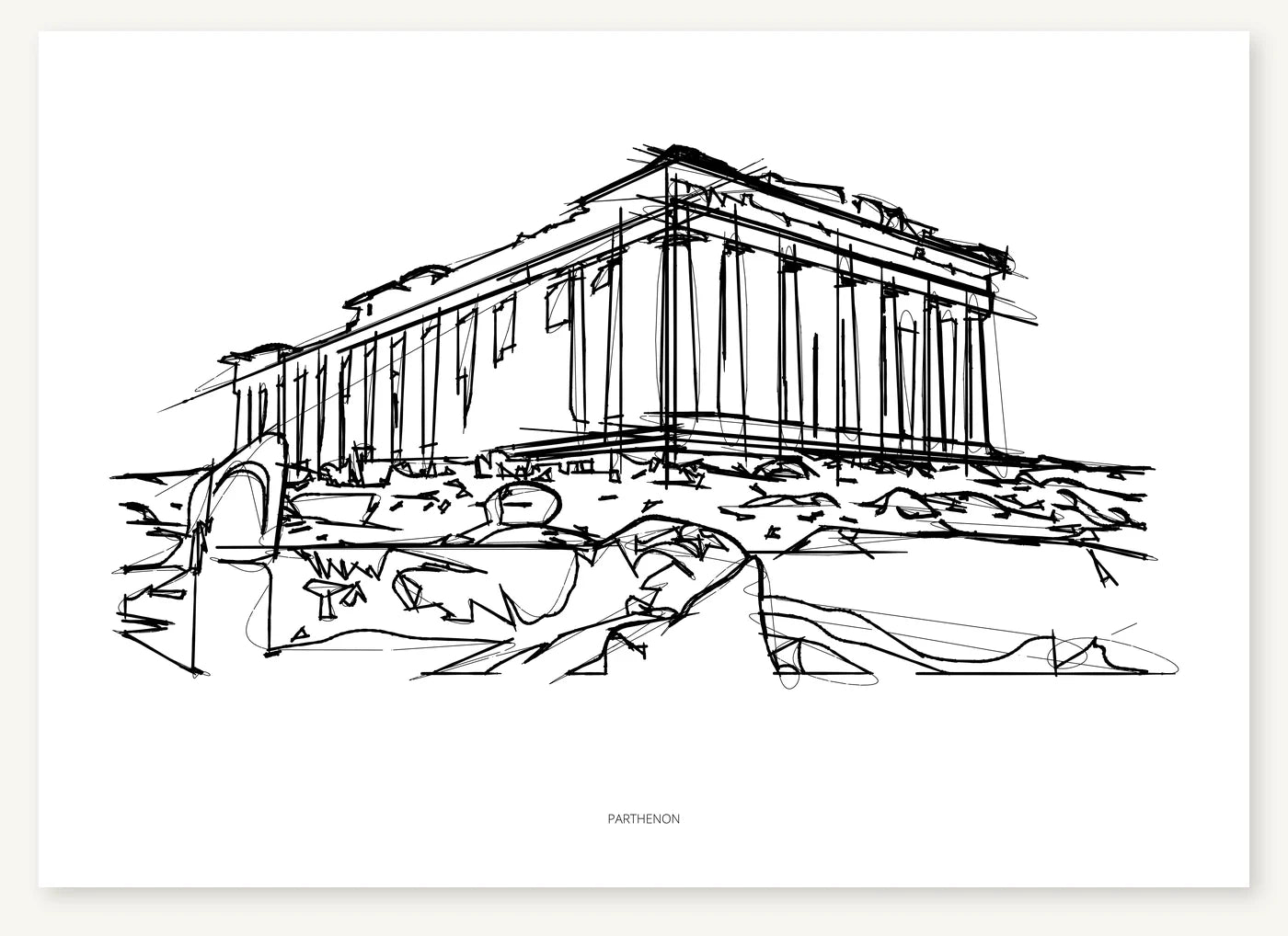 FK-081 Parthenon Freezketch architectural sketch preview