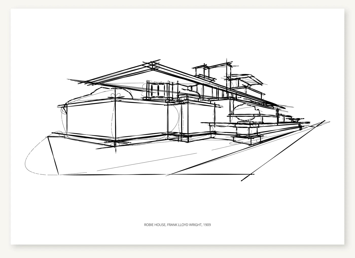 FK-101 Robie House Freezketch architectural sketch preview