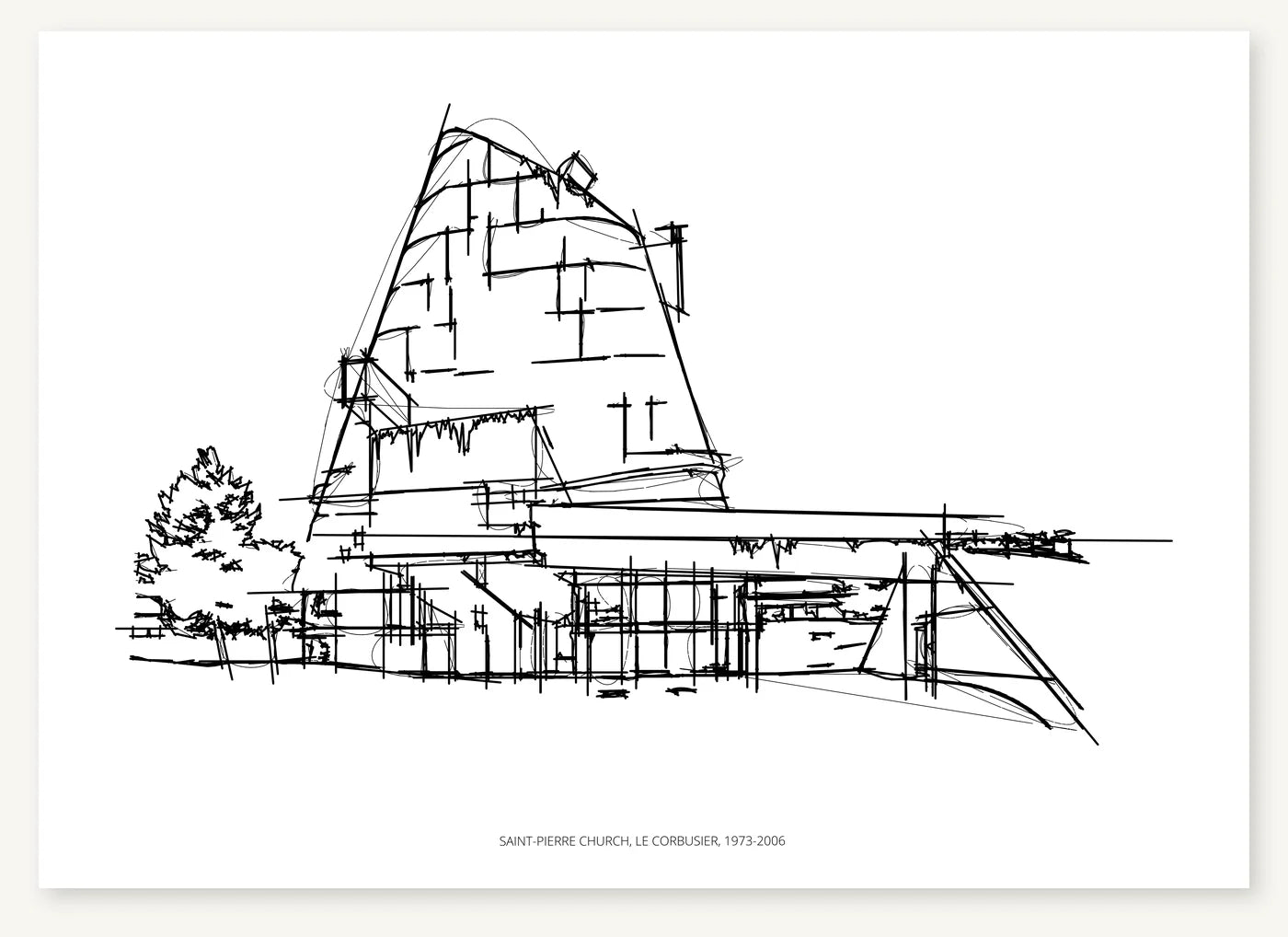 FK-155 Saint Pierre Church Freezketch architectural sketch preview