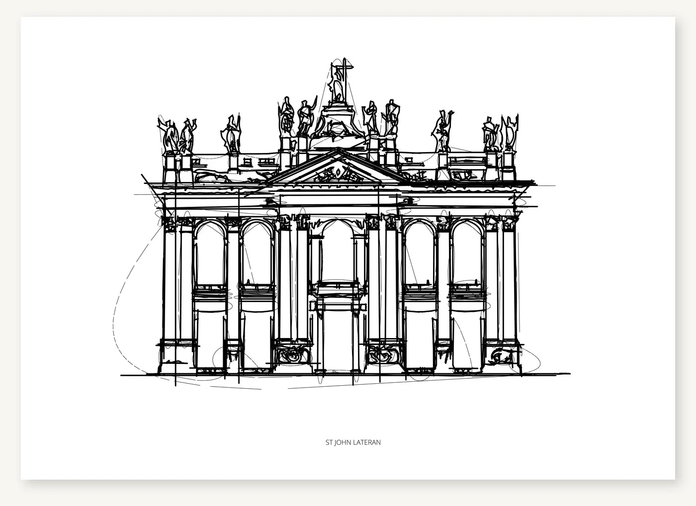 FK-025 St John Lateran Freezketch architectural sketch preview