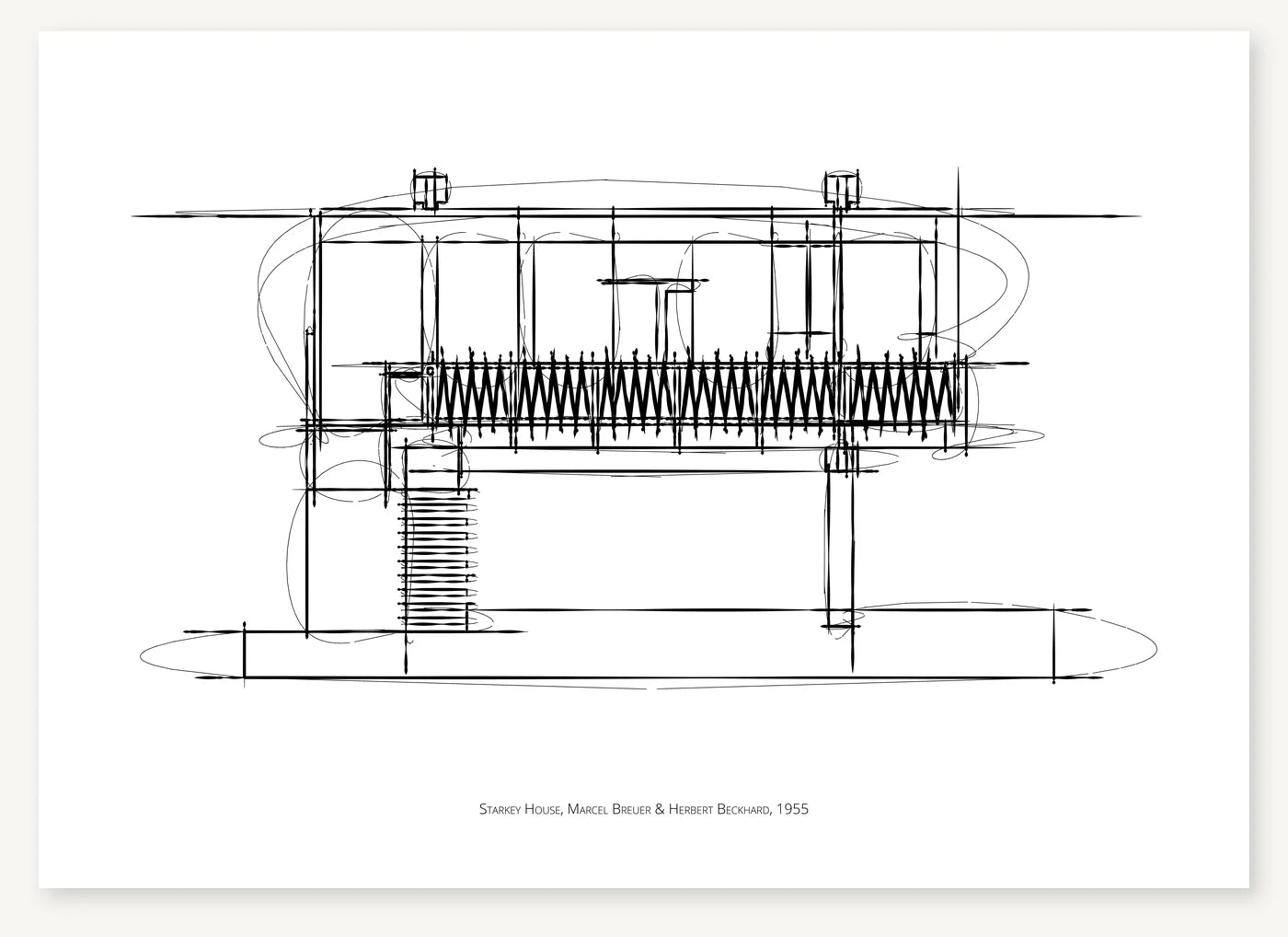 FK-132 Starkey House Freezketch architectural sketch preview