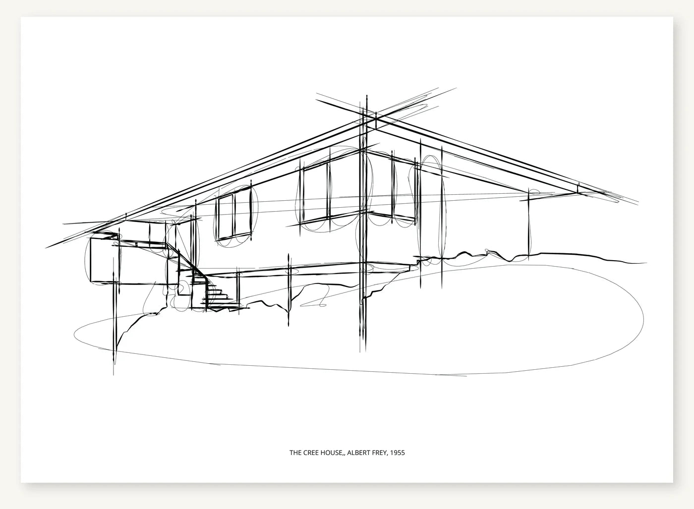 FK-045 The Cree House Freezketch architectural sketch preview