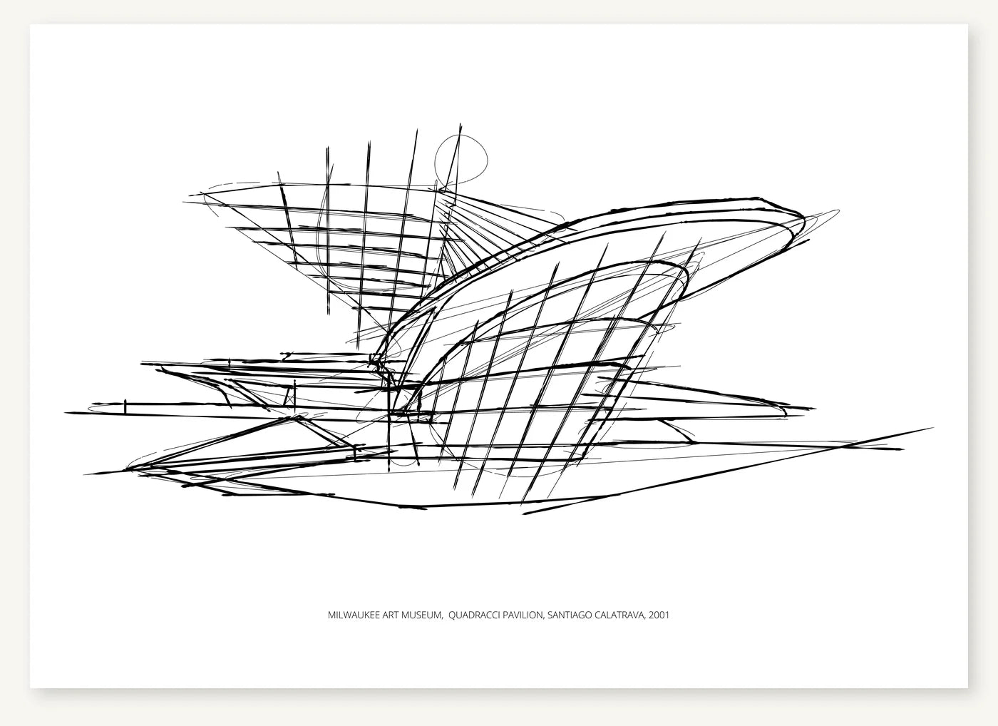 FK-120 The Milwaukee Art Museum Freezketch architectural sketch preview