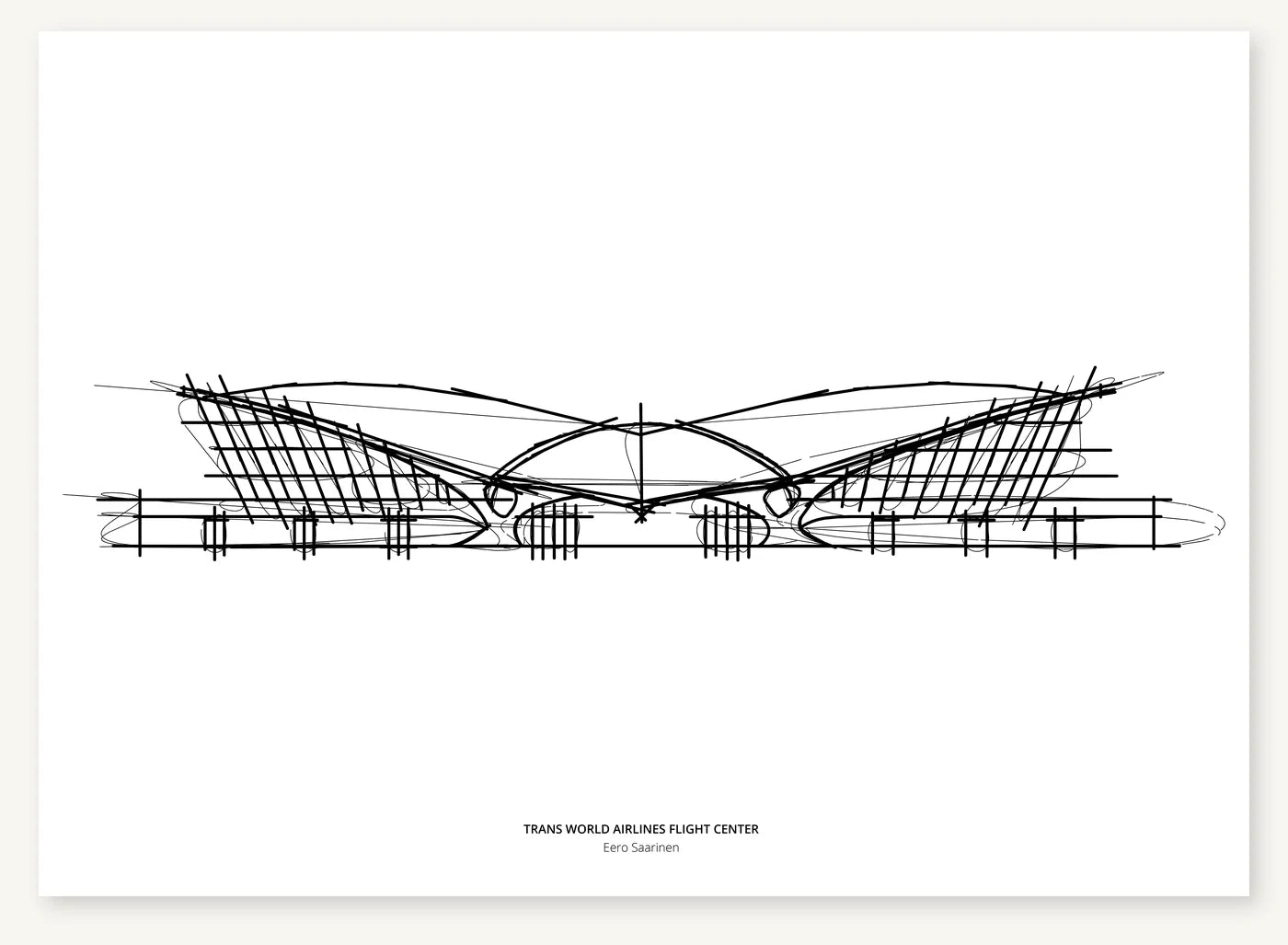 FK-091 Trans World Airlines Flight Center Freezketch architectural sketch preview