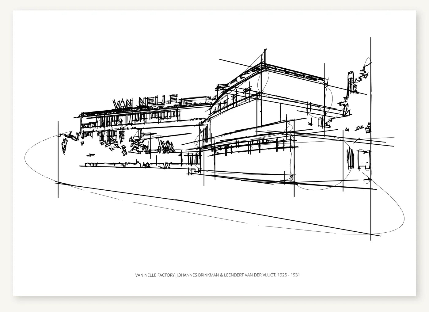 FK-078 Van Nelle Factory Freezketch architectural sketch preview