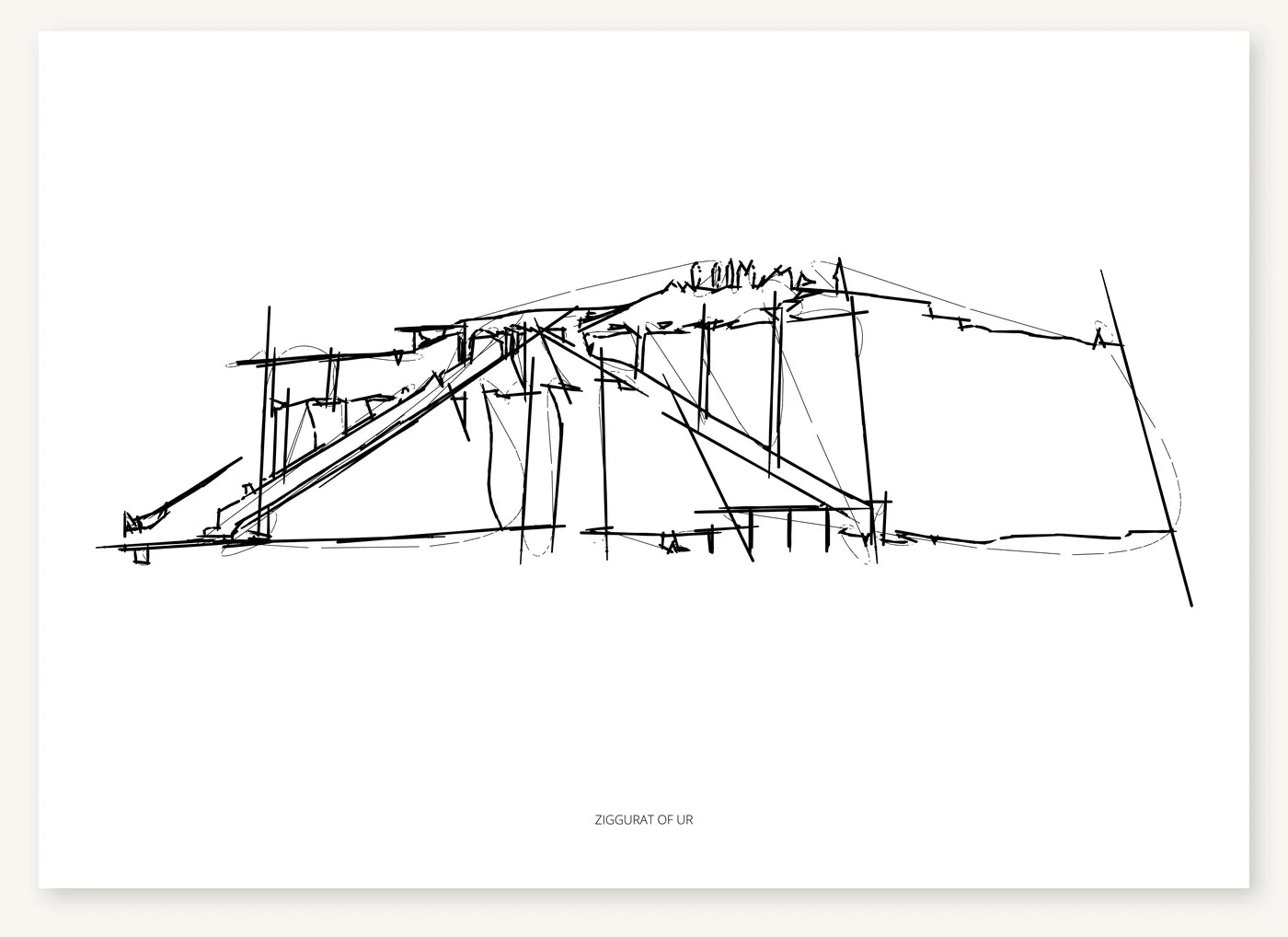 FK-023 Ziggurat of Ur Freezketch architectural sketch preview