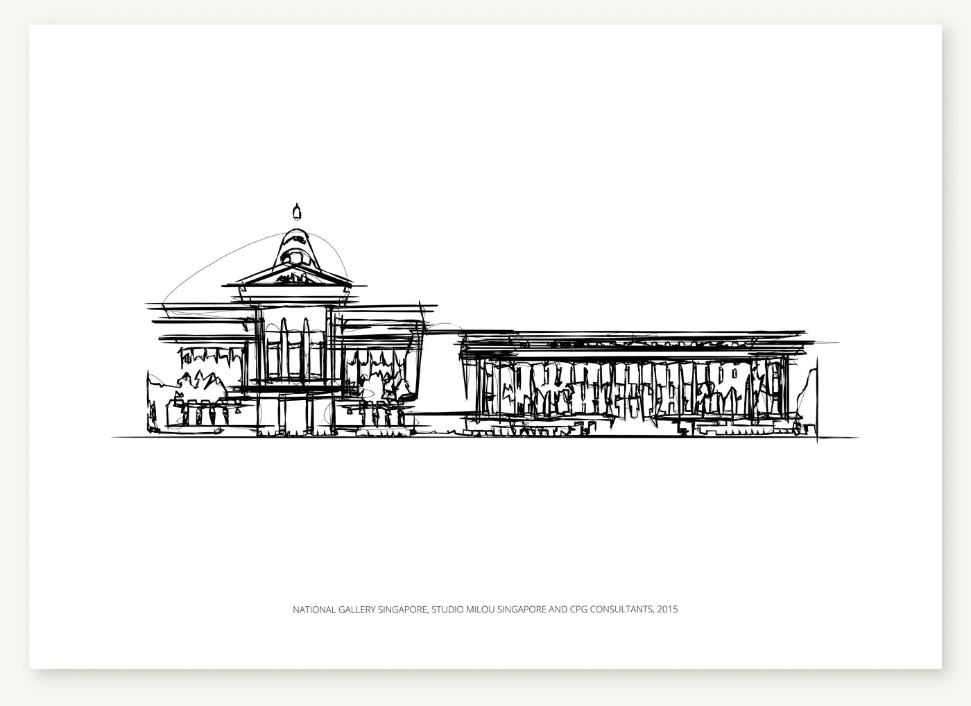 FK-197 National Gallery Singapore architectural sketch preview