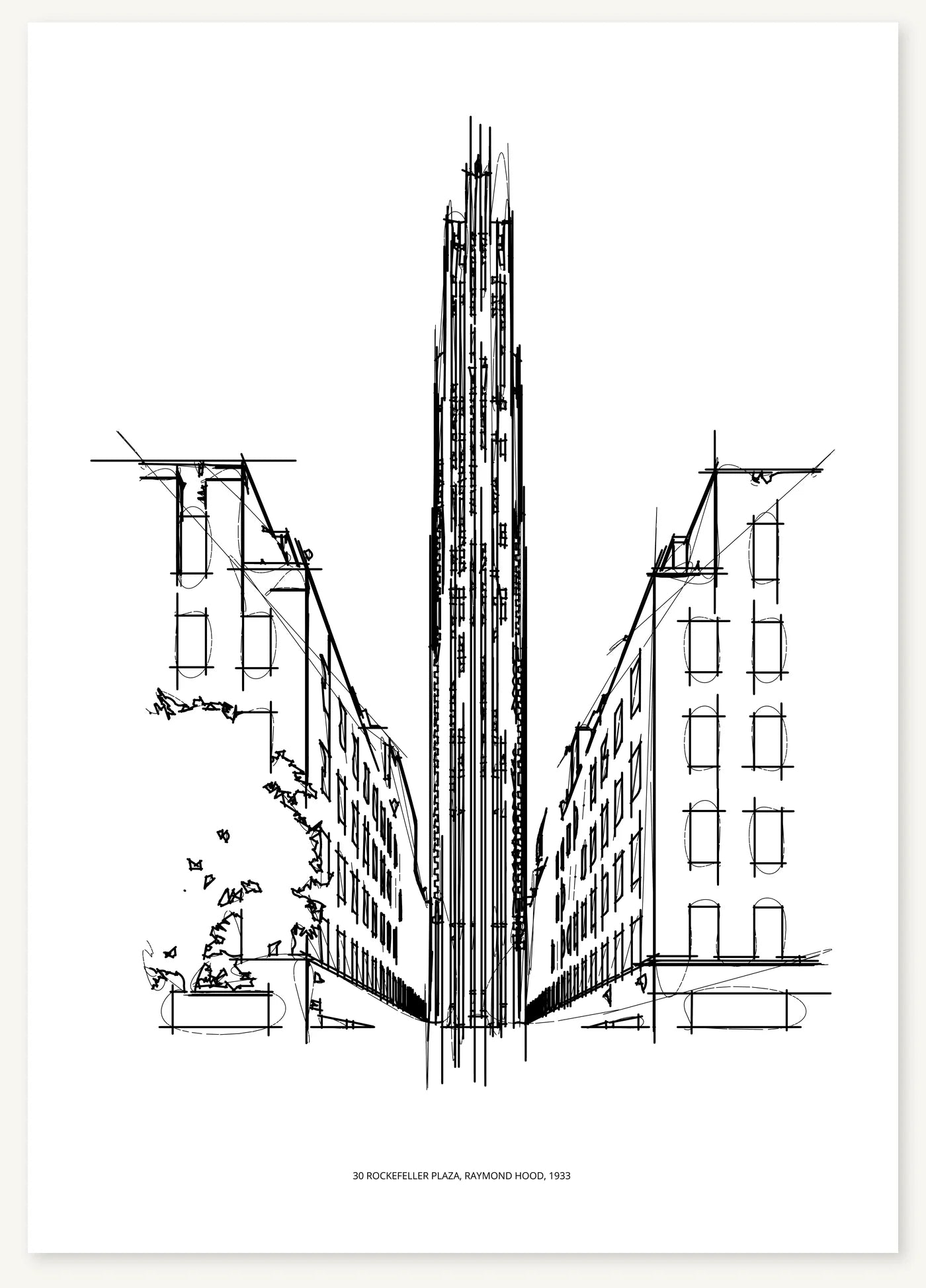 FK-112 30 Rockefeller Plaza Freezketch architectural sketch preview