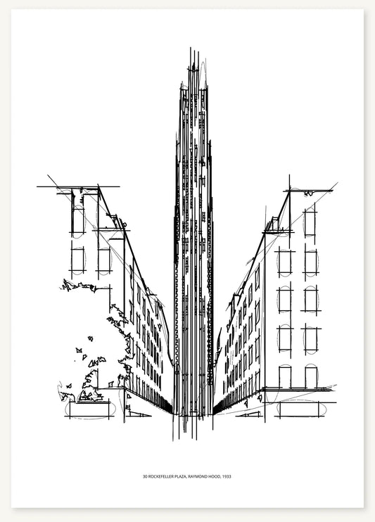 FK-112 30 Rockefeller Plaza Freezketch architectural sketch preview