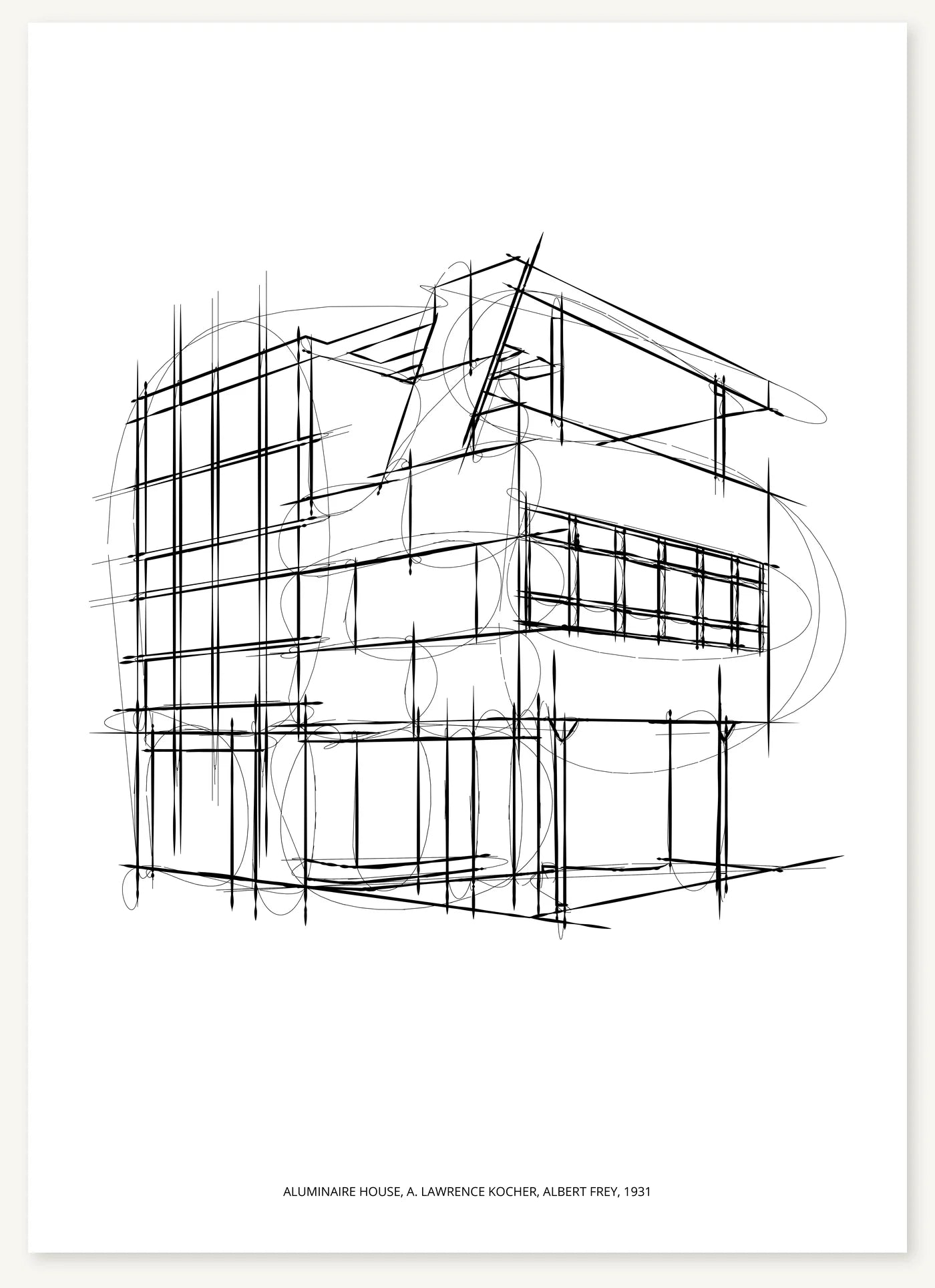 FK-105 Aluminaire House Freezketch architectural sketch preview