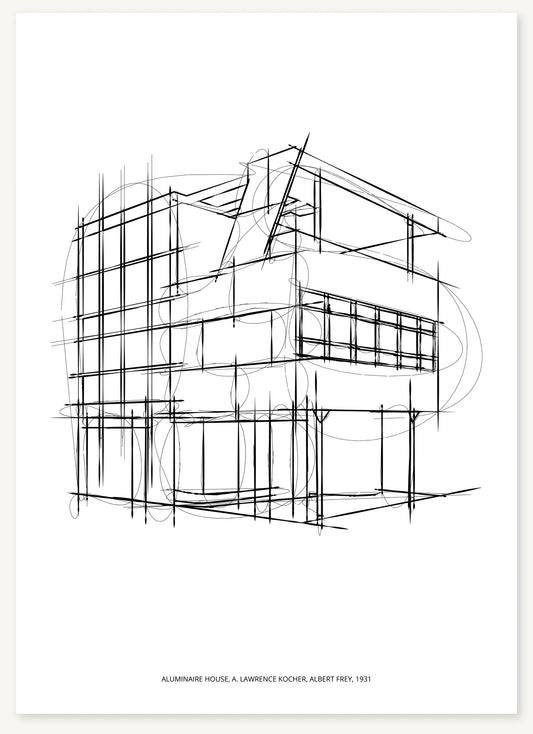 FK-105 Aluminaire House Freezketch architectural sketch preview
