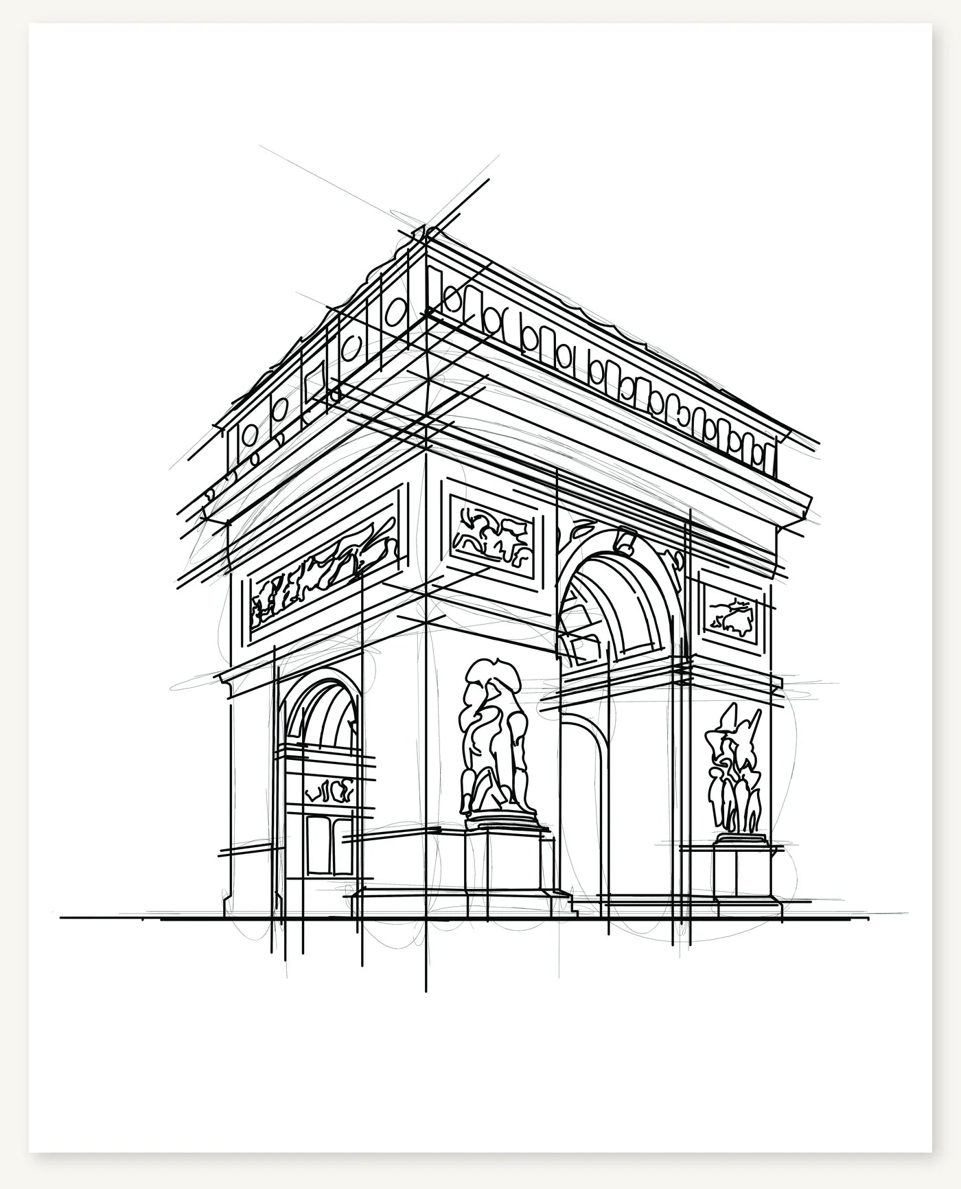 FK-138 Arc de Triomph Freezketch architectural sketch preview
