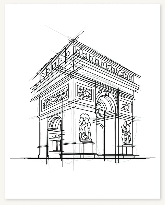 FK-138 Arc de Triomph Freezketch architectural sketch preview