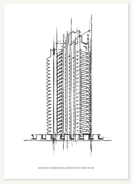 FK-164 Barbican Estate Freezketch architectural sketch preview