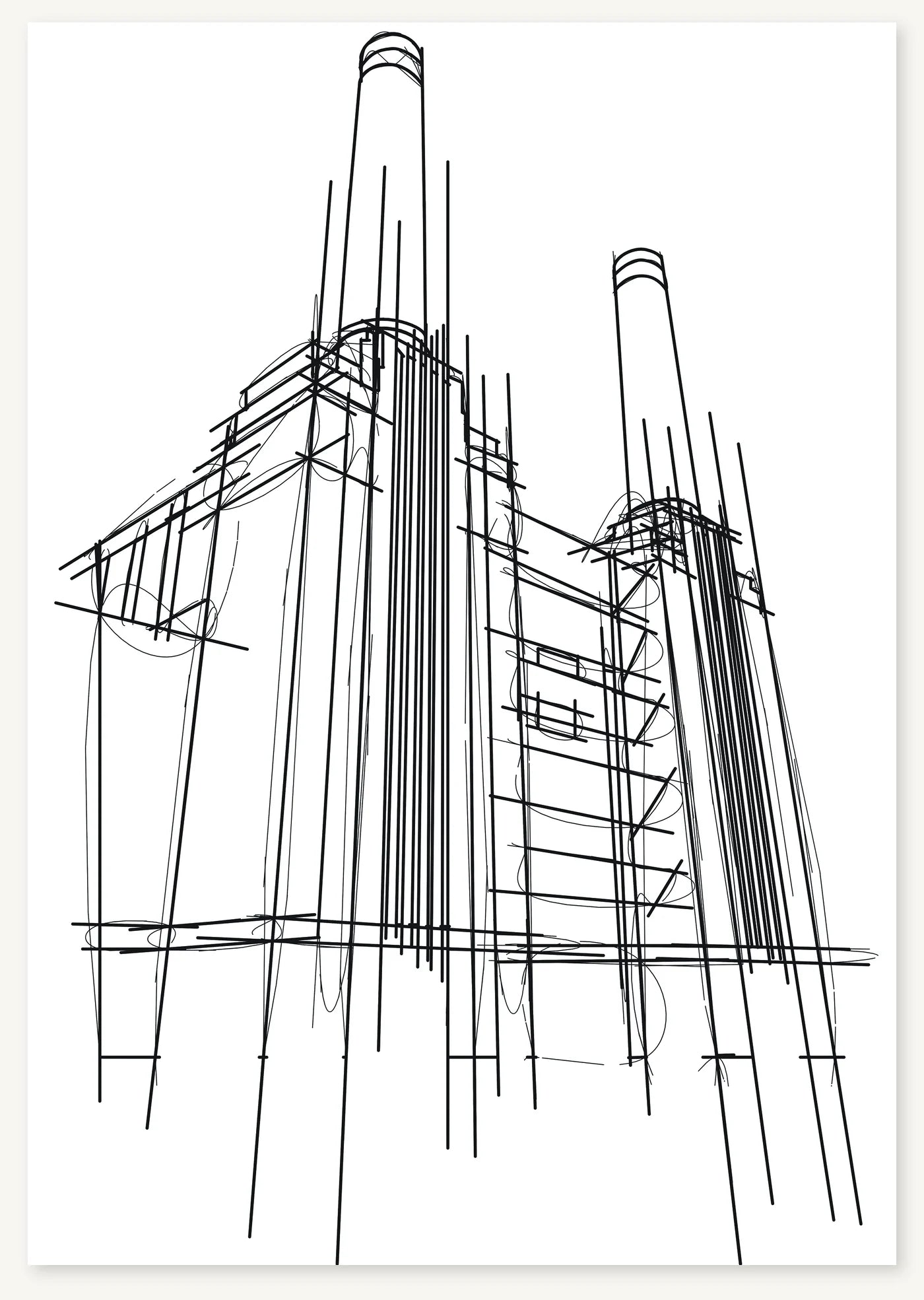 FK-163 Battersea Power Station Freezketch architectural sketch preview