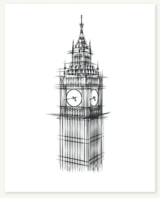 FK-015 Big Ben Freezketch architectural sketch preview