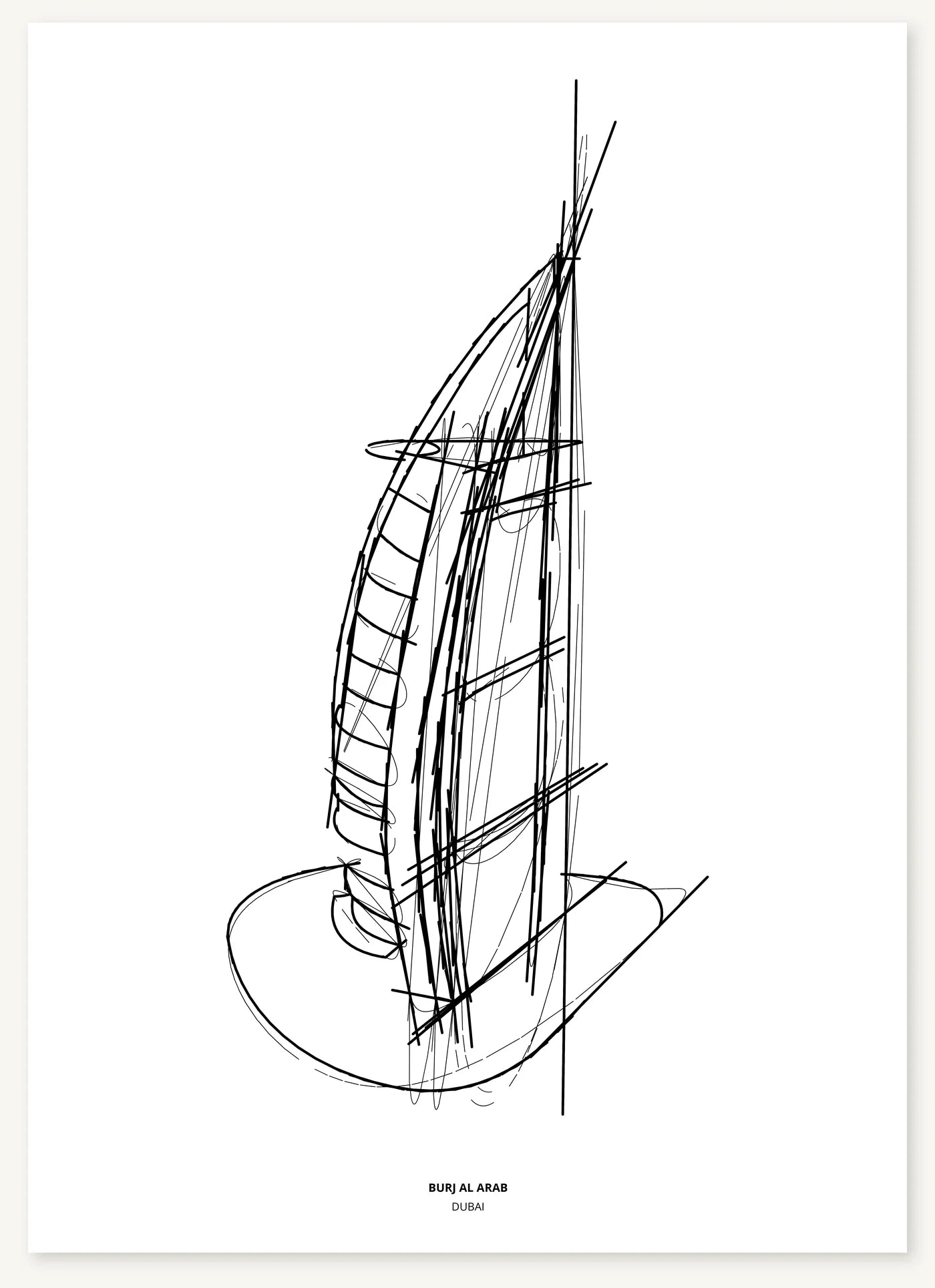 FK-041 Burj Al Arab Freezketch architectural sketch preview