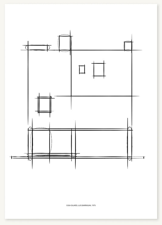 FK-075 Casa Gilardi Freezketch architectural sketch preview