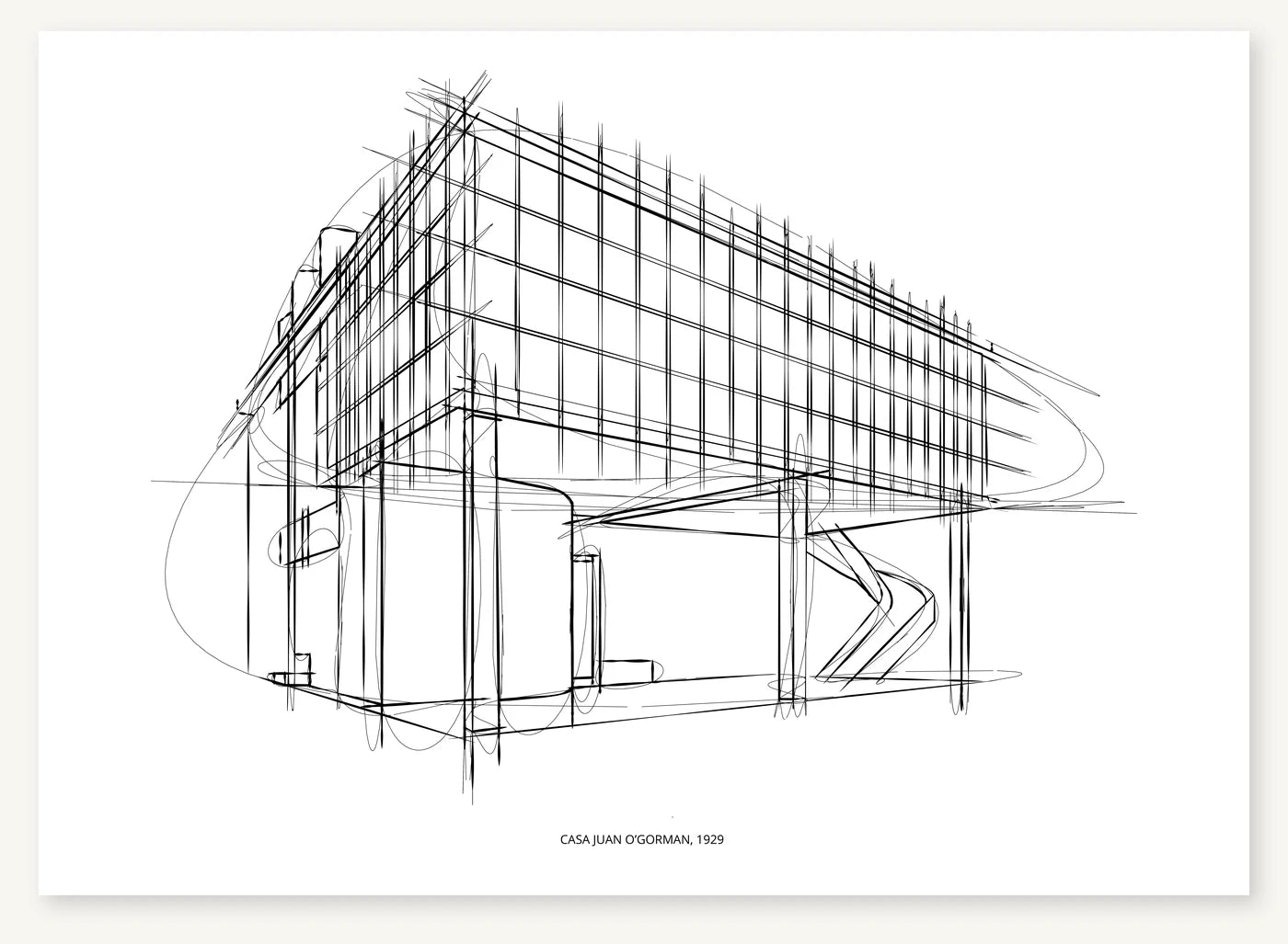 FK-134 Casa Juan OGorman Freezketch architectural sketch preview