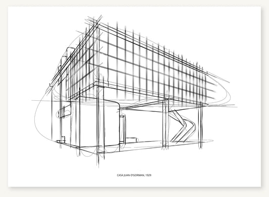 FK-134 Casa Juan OGorman Freezketch architectural sketch preview