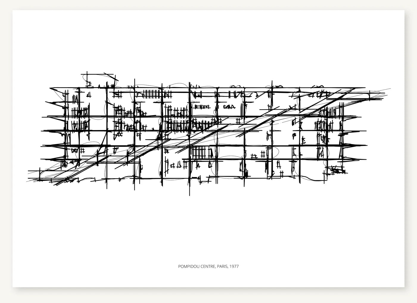 FK-034 Centre Pompidou Freezketch architectural sketch preview