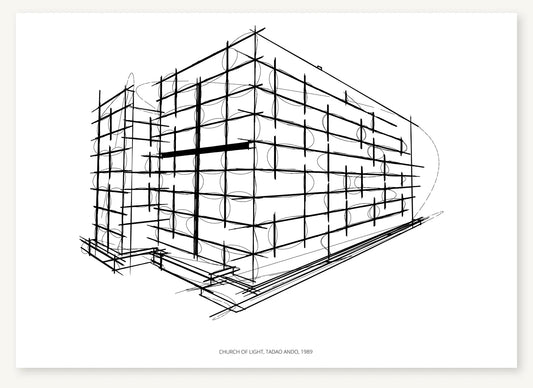 FK-099 Church of Light Freezketch architectural sketch preview