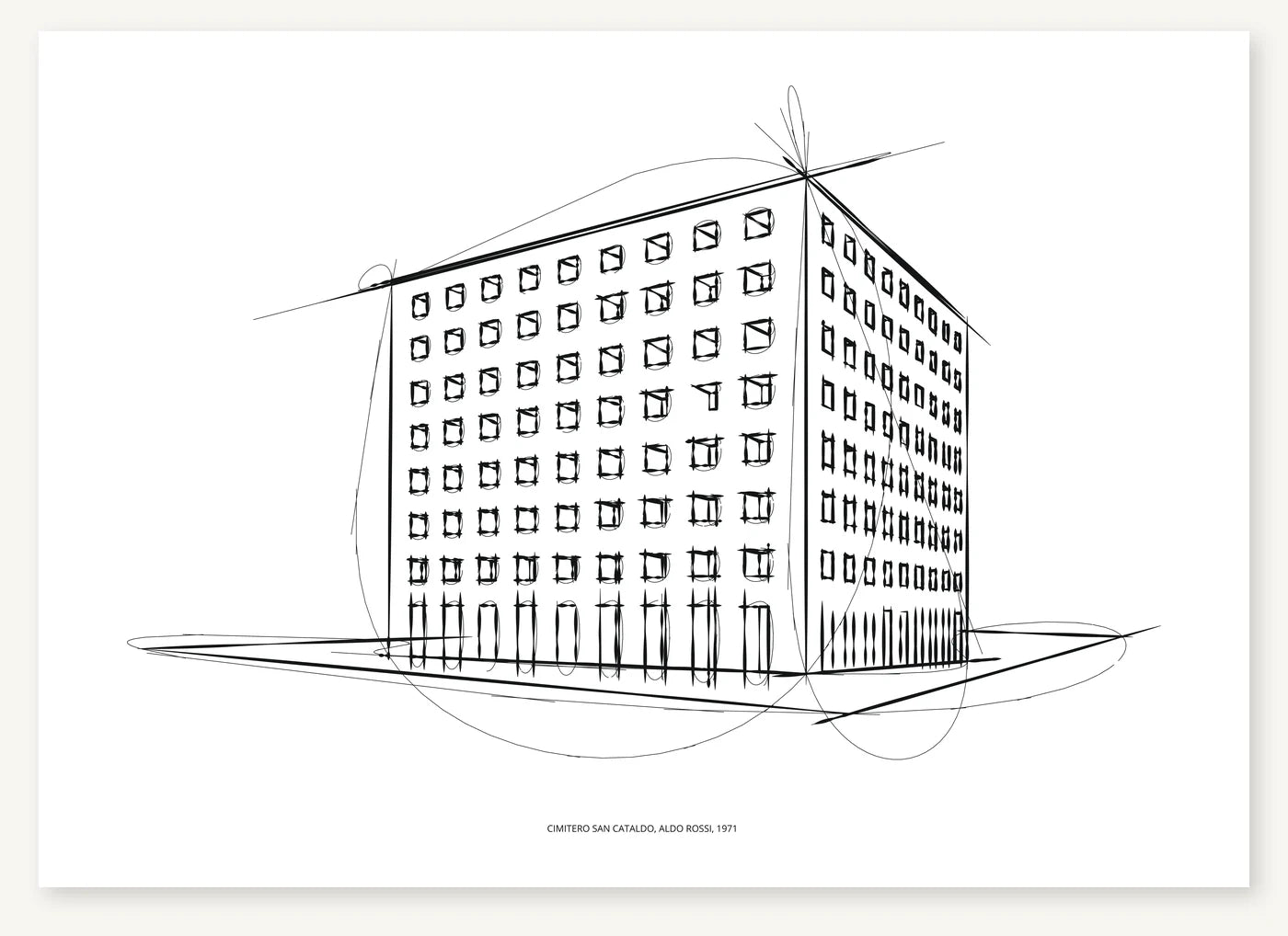 FK-049 Cimitero San Cataldo Freezketch architectural sketch preview
