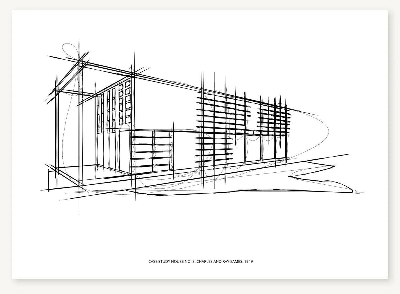 FK-017 Eames House Freezketch architectural sketch preview