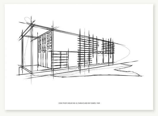 FK-017 Eames House Freezketch architectural sketch preview