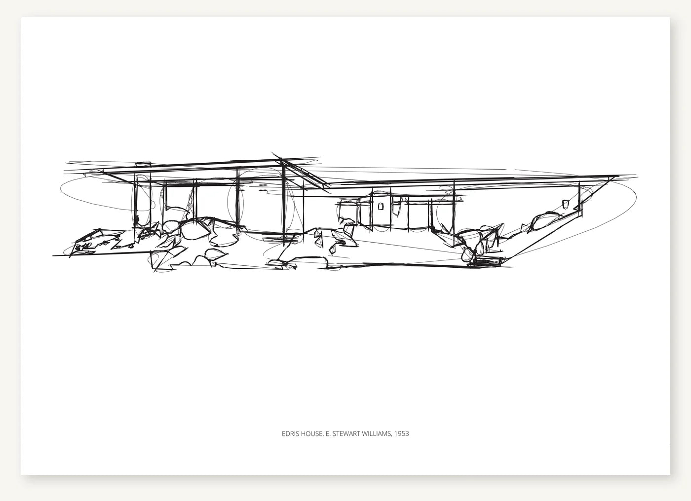 FK-184 Edris House Freezketch architectural sketch preview