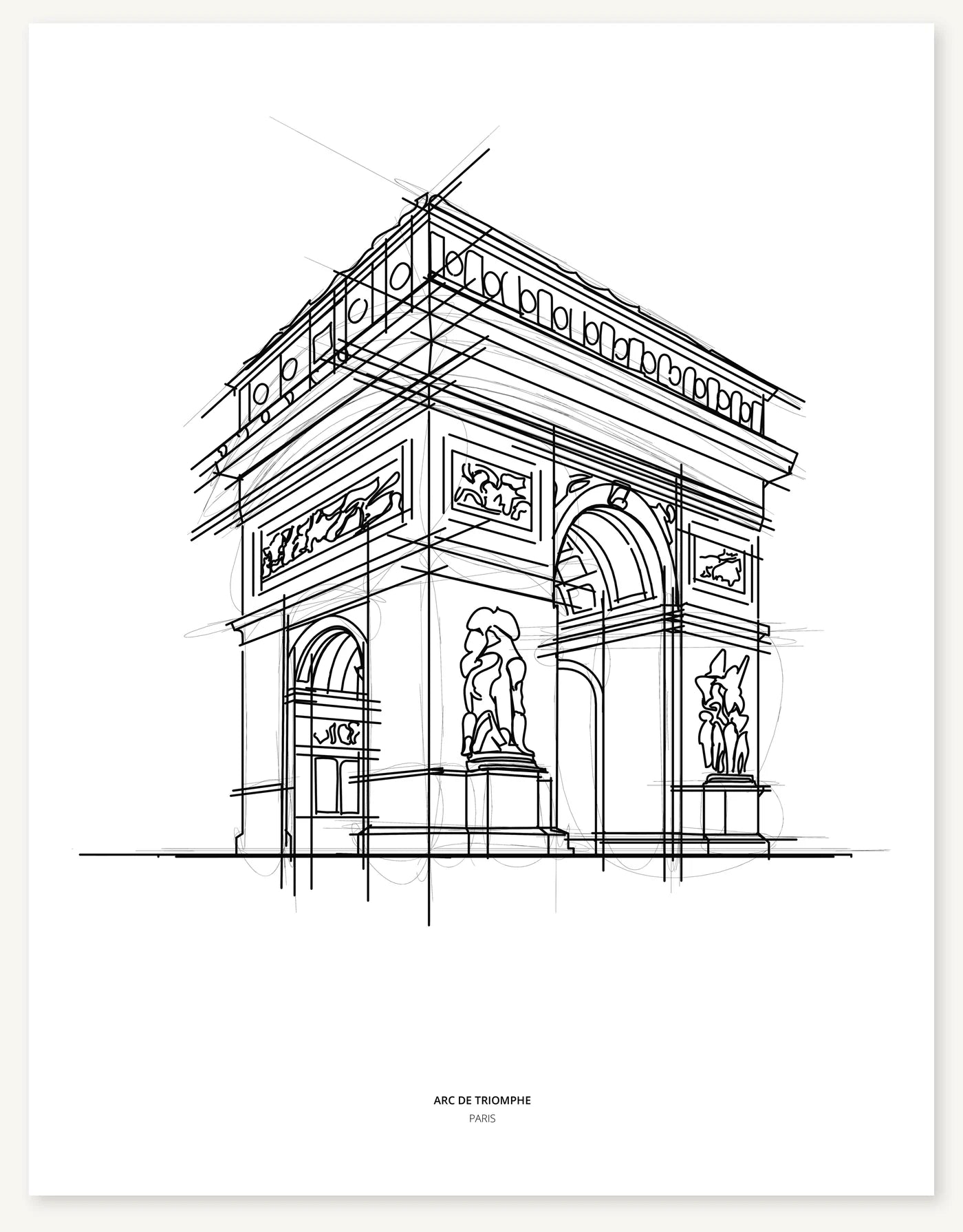 FK-089 Eiffel Tower Freezketch architectural sketch preview