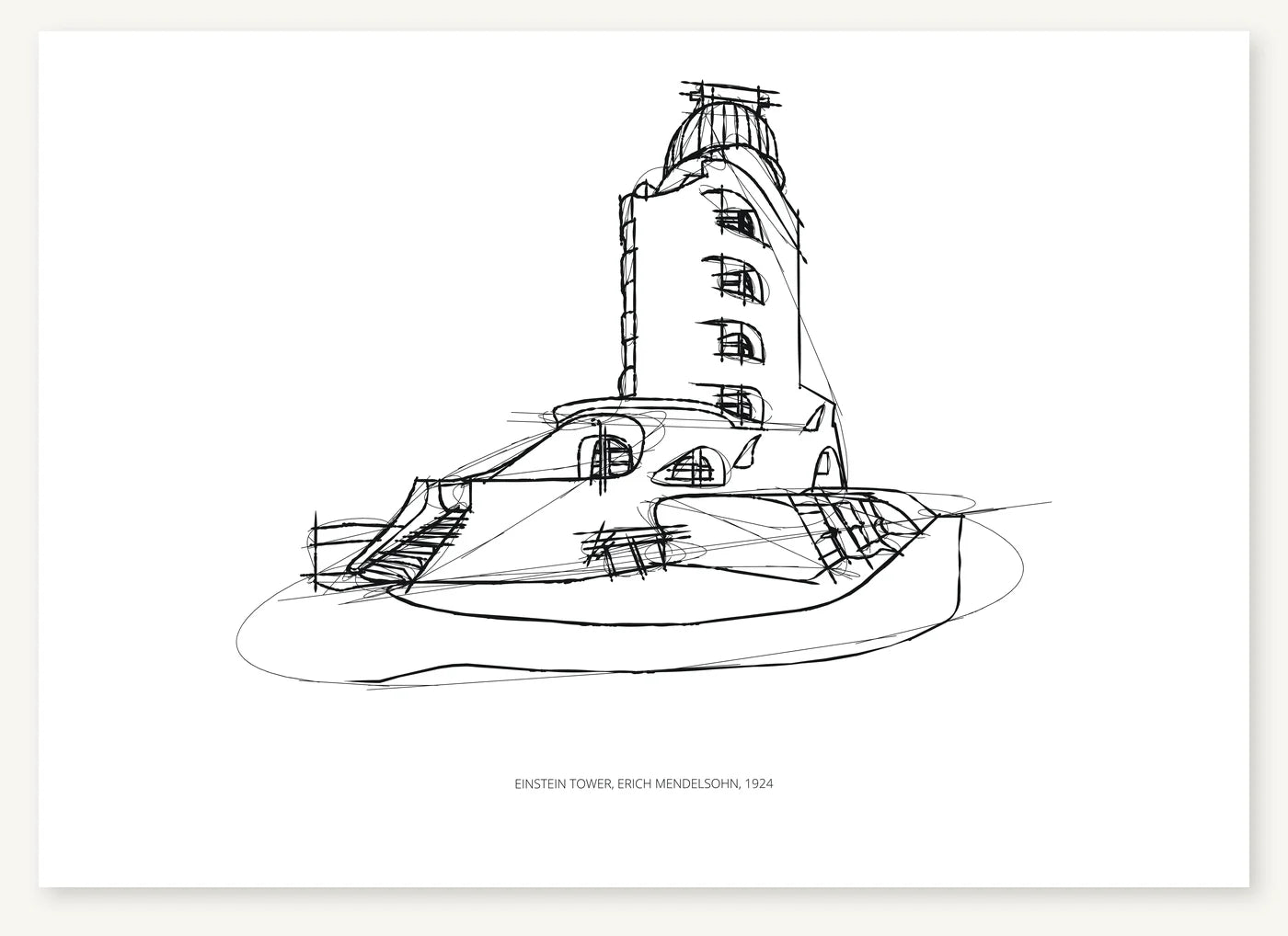 FK-024 Einstein Tower Freezketch architectural sketch preview