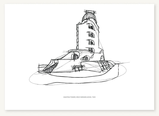 FK-024 Einstein Tower Freezketch architectural sketch preview