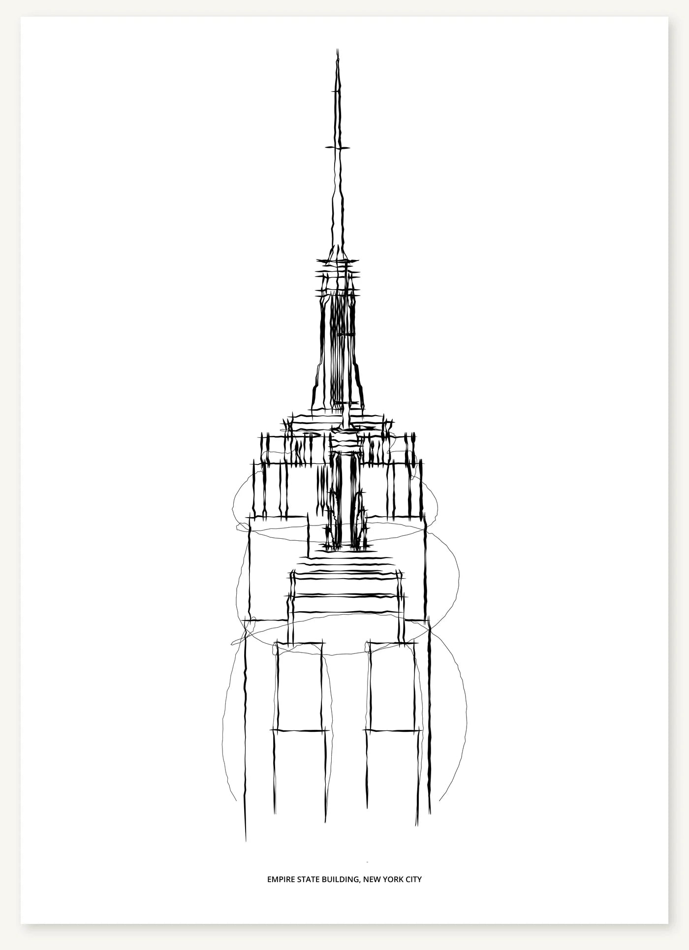 FK-043 Empire State Building Freezketch architectural sketch preview