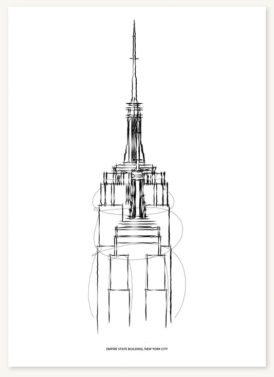 FK-043 Empire State Building Freezketch architectural sketch preview
