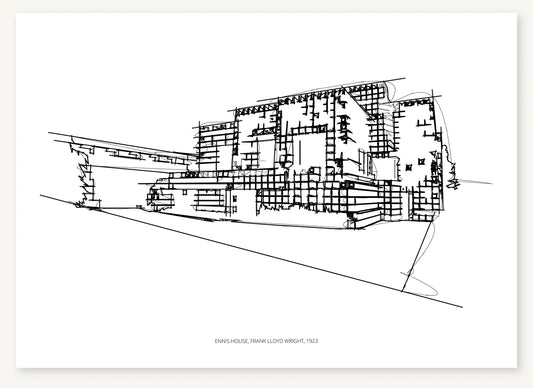 FK-136 Ennis House Freezketch architectural sketch preview