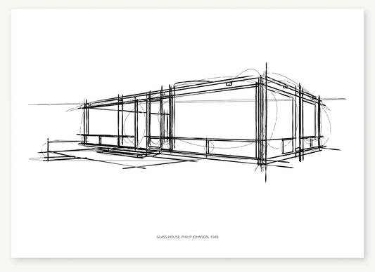 FK-058 Glass House Freezketch architectural sketch preview