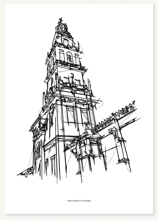 FK-076 Greate Mosque of Cordoba Freezketch architectural sketch preview