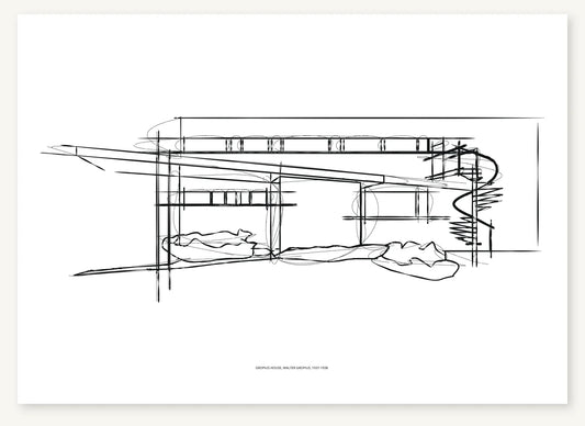 FK-046 Gropius House Freezketch architectural sketch preview