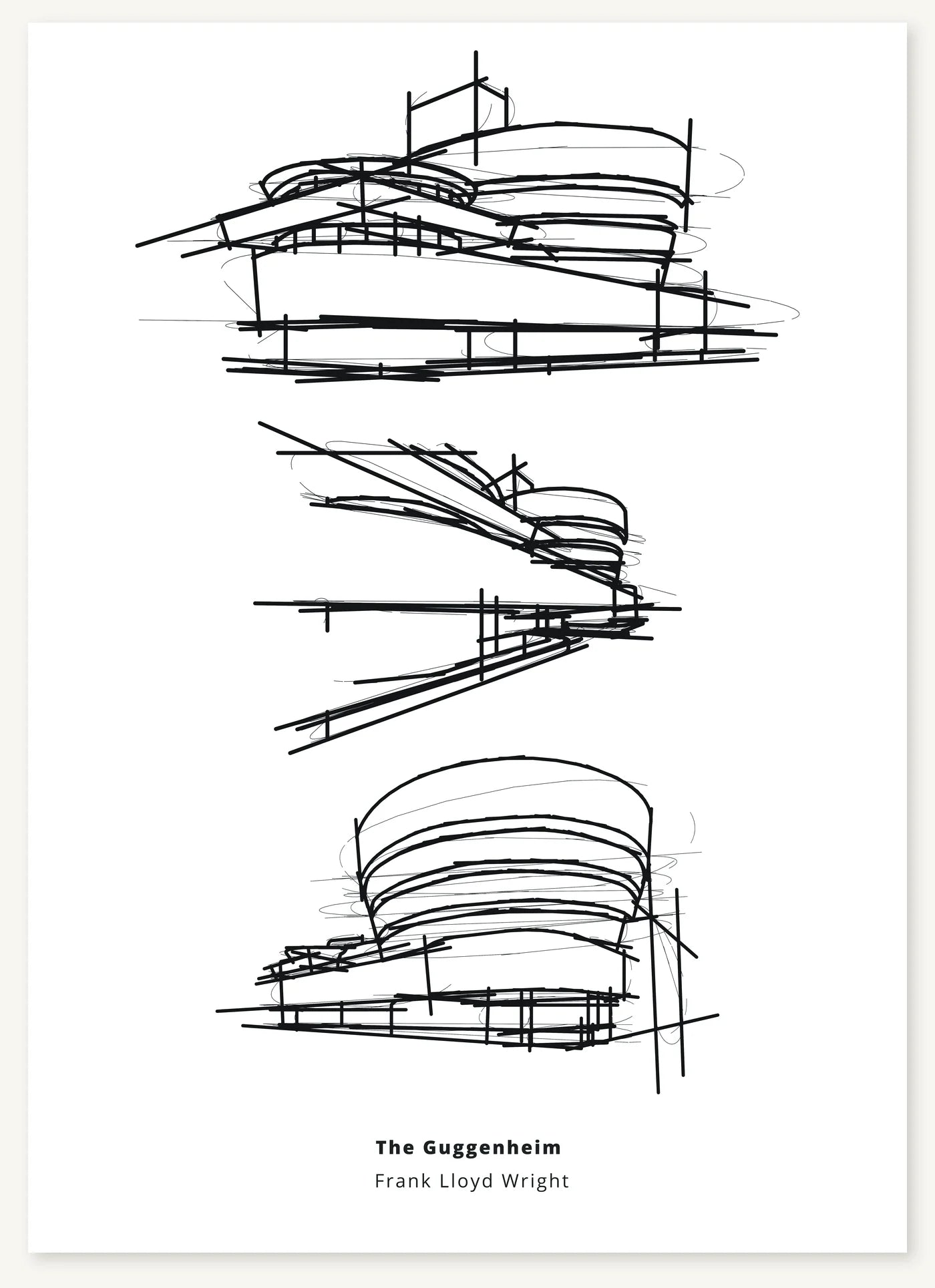 FK-121 Guggenheim Museum Freezketch architectural sketch preview