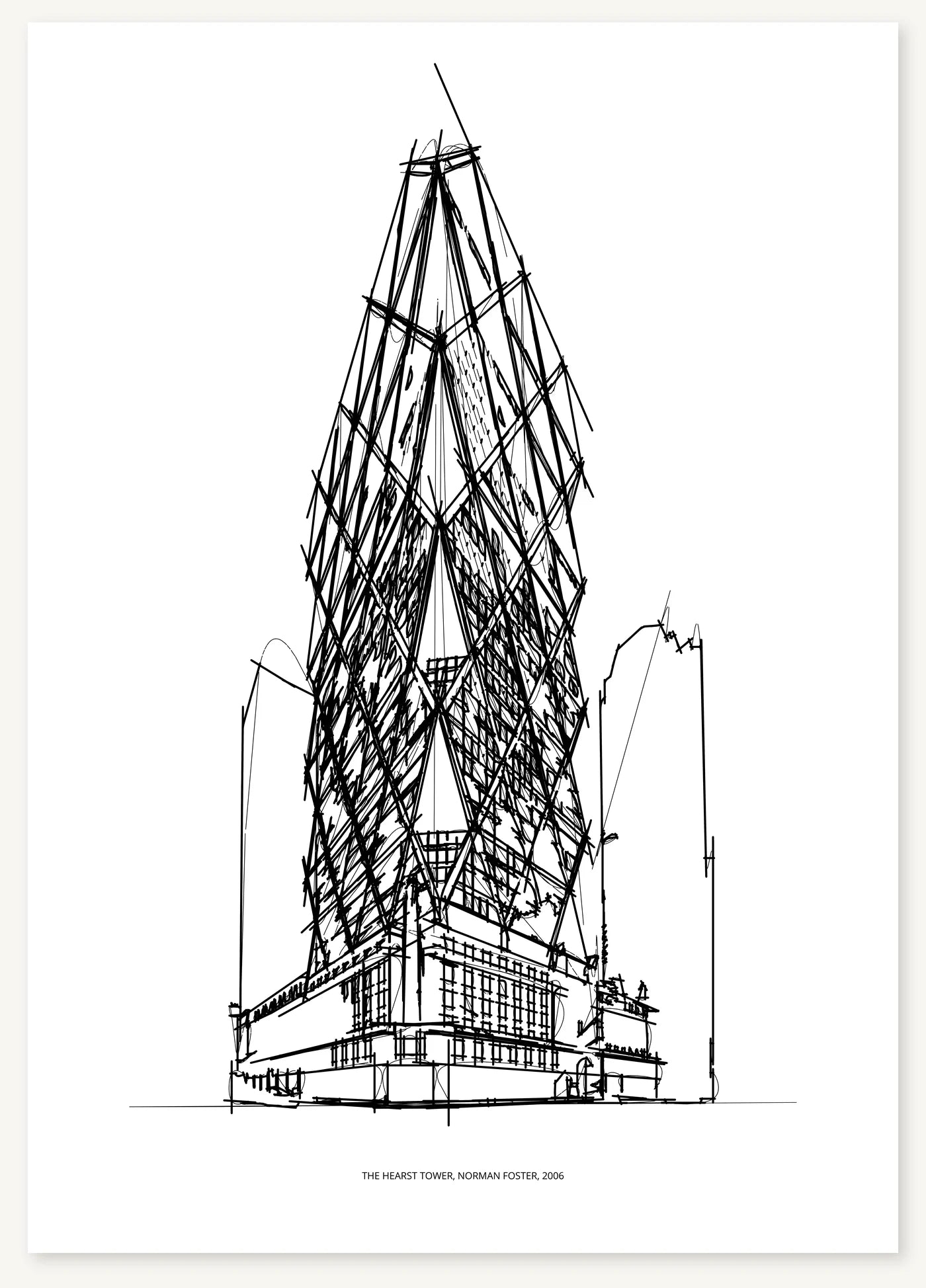 FK-085 Hearst Tower Freezketch architectural sketch preview
