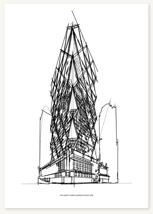 FK-085 Hearst Tower Freezketch architectural sketch preview